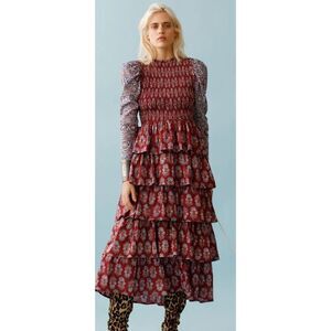NWT Alix of Bohemia Shelby Mulberry Ruffle Dress size $1,295